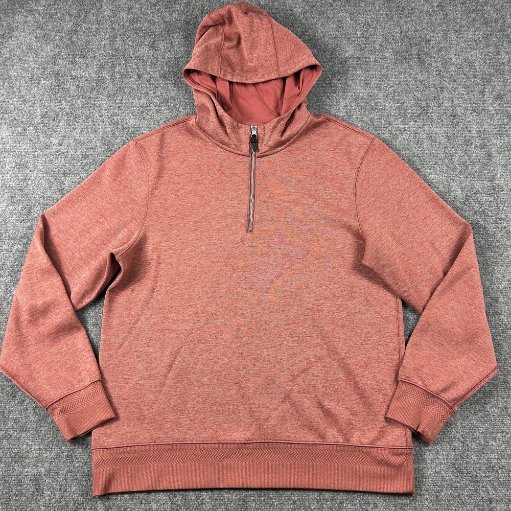 Nike Dri-FIT Hoodie Mens Medium Red 1/4 Zip Pullover‎ Sweatshirt Knit Training